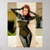 BIG POSTER - SCHWARZE LATEX KATSUIT - Bianca Beauc (Vorne)