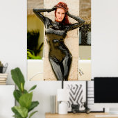 BIG POSTER - SCHWARZE LATEX KATSUIT - Bianca Beauc (Heimbüro)