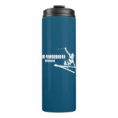 Big Powderhorn Mountain Michigan Skier Thermosbecher (Vorderseite)