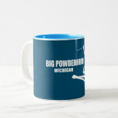 Big Powderhorn Mountain Michigan Skier Zweifarbige Tasse (Vorderseite Links)