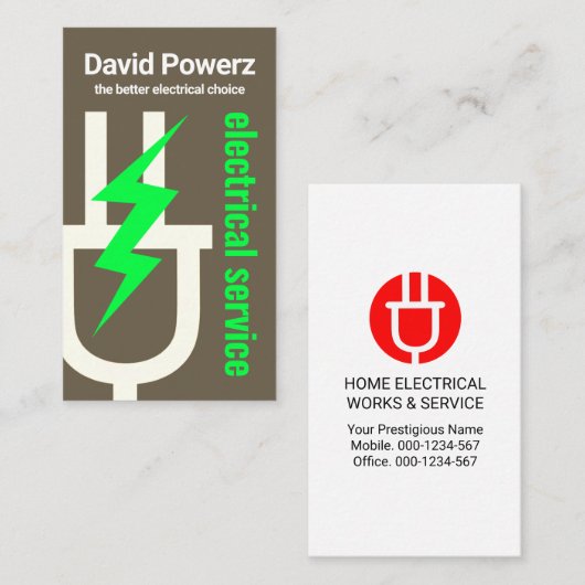 Big-Power-Stecker Visitenkarte (Vorne/Hinten)