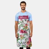 Big Pretty Floral Watercolor Pattern Personalised Schürze (Getragen)