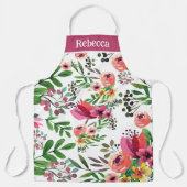 Big Pretty Floral Watercolor Pattern Personalised Schürze (Vorderseite)