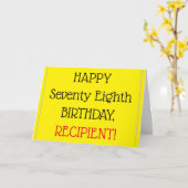 Big Print 78. Geburtstagskarte Karte (Gelbe Blume)