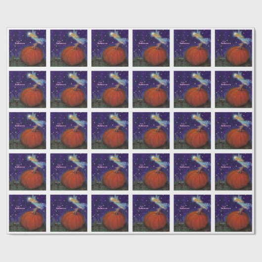 Big Pumpkin Fairy Custom Halloween Geschenkpapier (Flach)