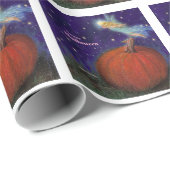 Big Pumpkin Fairy Custom Halloween Geschenkpapier (Rolleneckpunkt)
