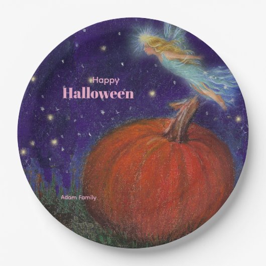 Big Pumpkin Fairy Custom Halloween Pappteller (Vorderseite)