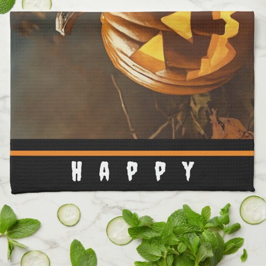 Big Pumpkin Halloween Collection Geschirrtuch (Gefaltet)