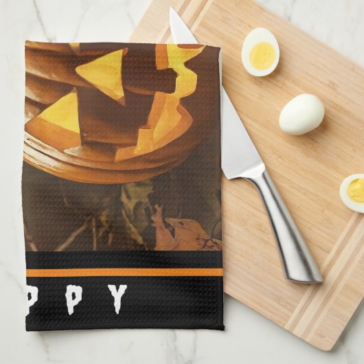 Big Pumpkin Halloween Collection Geschirrtuch (Viertel Falte)