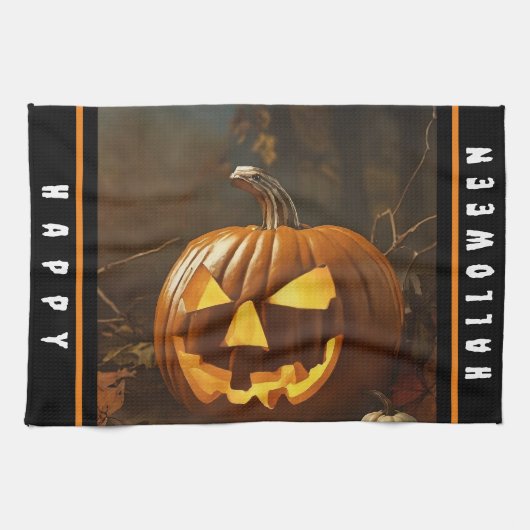 Big Pumpkin Halloween Collection Geschirrtuch (Horizontal)