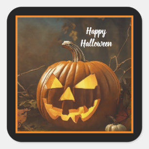 Big Pumpkin Halloween Collection Quadratischer Aufkleber