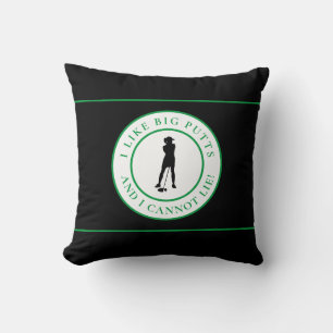 Big Putts Funny Lady Golf Modernes Black Green Nie Kissen