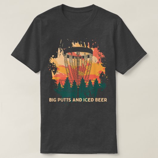 Big Putts und Icced Beer Disk Golf Drink Golfer  T-Shirt (Design vorne)