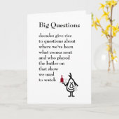 Big Questions - ein lustiges Gedicht von sechzig J Karte (Gelbe Blume)