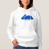 Big Rabbit Silloute in Blau Hoodie (Vorderseite)