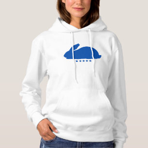 Big Rabbit Silloute in Blau Hoodie