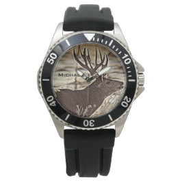 Big Rack Whitetail Buck Armbanduhr
