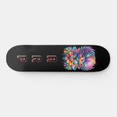 *~* Big Rainbow Hair Troll AP89 Neon Initial Skateboard (Horizontal)