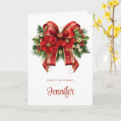 Big Red and Gold Bow Festivals Geburtstag Karte (Gelbe Blume)