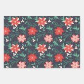 Big Red and White Christmas Poinsettias Geschenkpapier Set (Vorderseite 3)