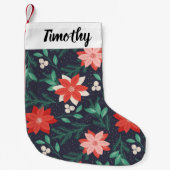 Big Red and White Christmas Poinsettias Kleiner Weihnachtsstrumpf (Vorderseite)