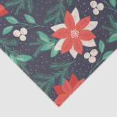 Big Red and White Christmas Poinsettias Seidenpapier (Ausschnitt)