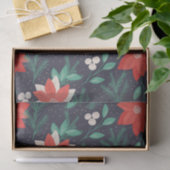 Big Red and White Christmas Poinsettias Seidenpapier (Geschenk)