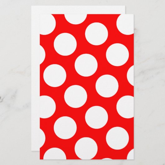 Big Red and White Polka Dots Briefpapier (Vorne/Hinten)