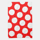 Big Red and White Polka Dots Handtuch (Vertikal)