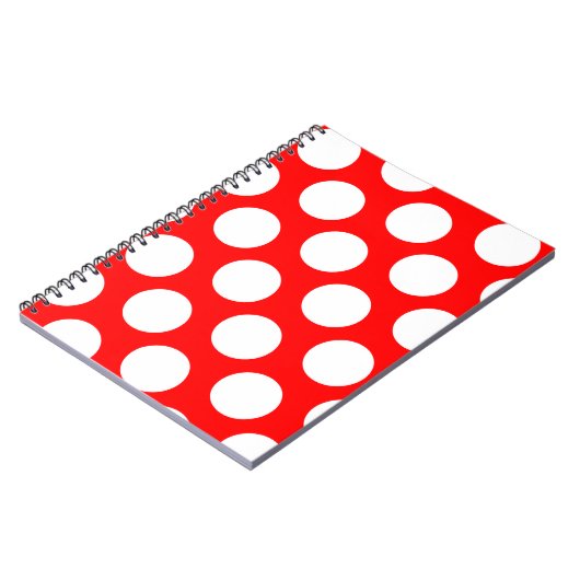 Big Red and White Polka Dots Notizblock (Linke Seite)