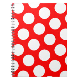 Big Red and White Polka Dots Notizblock