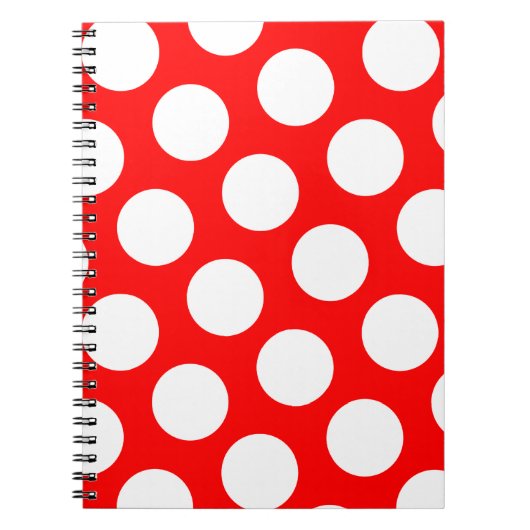 Big Red and White Polka Dots Notizblock (Vorderseite)