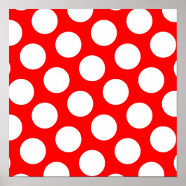 Big Red and White Polka Dots Poster