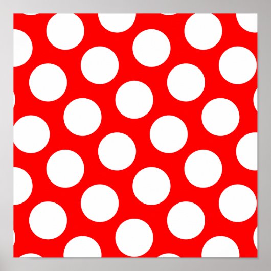 Big Red and White Polka Dots Poster (Vorne)