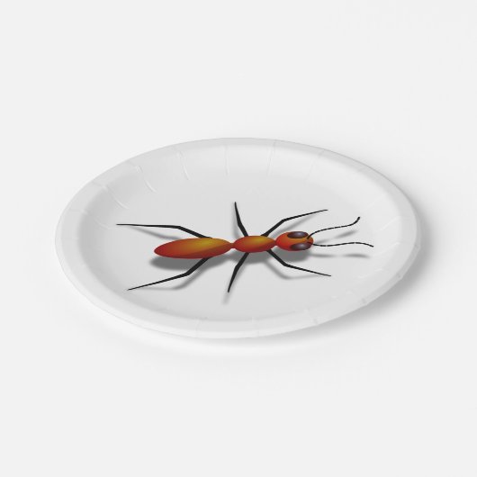 Big Red Ant Pappteller (Schrägansicht)