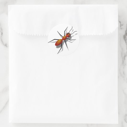 Big Red Ant Runder Aufkleber (Tasche)