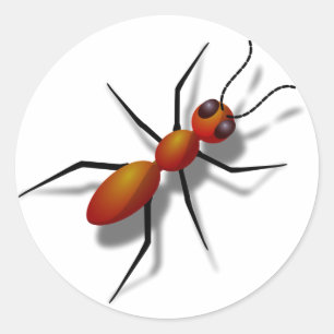 Big Red Ant Runder Aufkleber