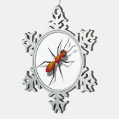 Big Red Ant Schneeflocken Zinn-Ornament (Rechts)