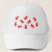 Big Red Ants Swarm Funny Ladys Truckerkappe (Vorderseite)