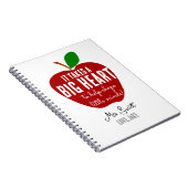 Big Red Apfel Big heart Lehrer Weihnachtsgeschenk Notizblock (Rechte Seite)