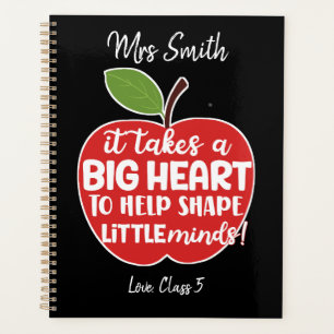 Big RED Apfel es braucht ein großes Herz Lehrer Ge Planer