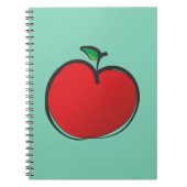 Big Red Apfel Zeichnend auf einem blassgrünen Hint Notizblock (Vorderseite)