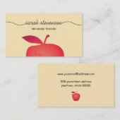 Big Red Apple Elementary School Teacher 3 Visitenkarte (Vorne/Hinten)
