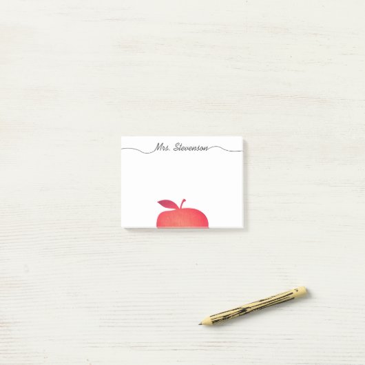 Big Red Apple Grade School Lehrer Post-it Klebezettel (Auf Schreibtisch)