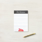 Big Red Apple Grade School Teacher Lined Post-it Klebezettel (Auf Schreibtisch)