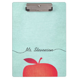 Big Red Apple School Lehrer Bildung Klemmbrett