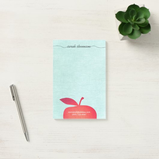 Big Red Apple School Lehrer Bildung Post-it Klebezettel (Büro)