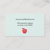 Big Red Apple School Lehrer Bildung Visitenkarte (Rückseite)