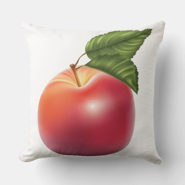 Big Red Apple Throw Kissen (Vorderseite)