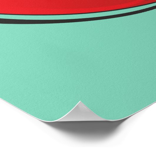 Big Red Apple Zeichnend Poster (Ecke)